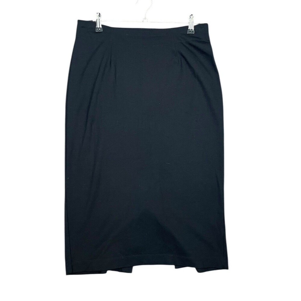 Eileen Fisher Pencil Skirt Black Size Small Viscose/Nylon Long Back Slit Capsule